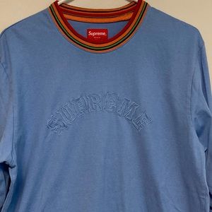 Supreme ribbed baby blue long sleeve